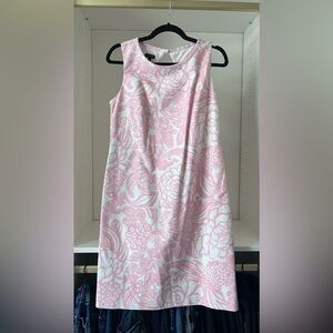 Talbots Pink and White Patterned Midi Dress